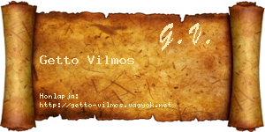 Getto Vilmos névjegykártya